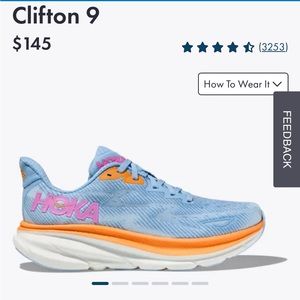 Never worn Hoka Clifton 9